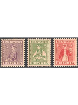Switzerland 1916 Pro Juventute series no. 154/56 Cat. €115 (**)