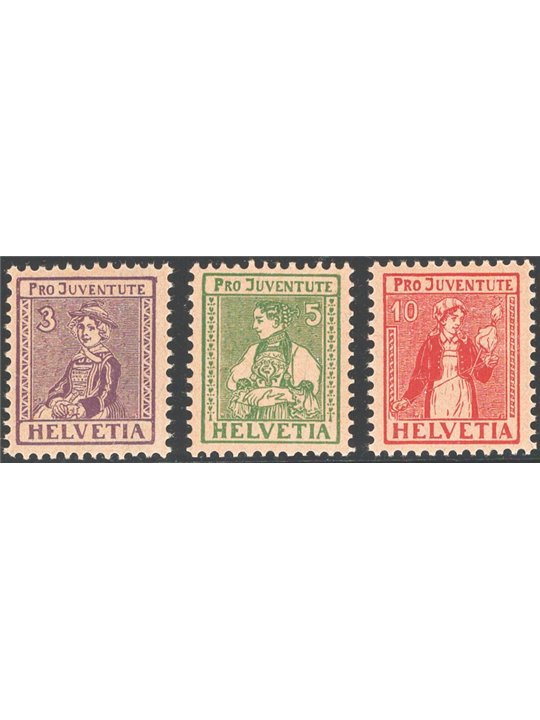 Switzerland 1916 Pro Juventute series no. 154/56 Cat. €115 (**)