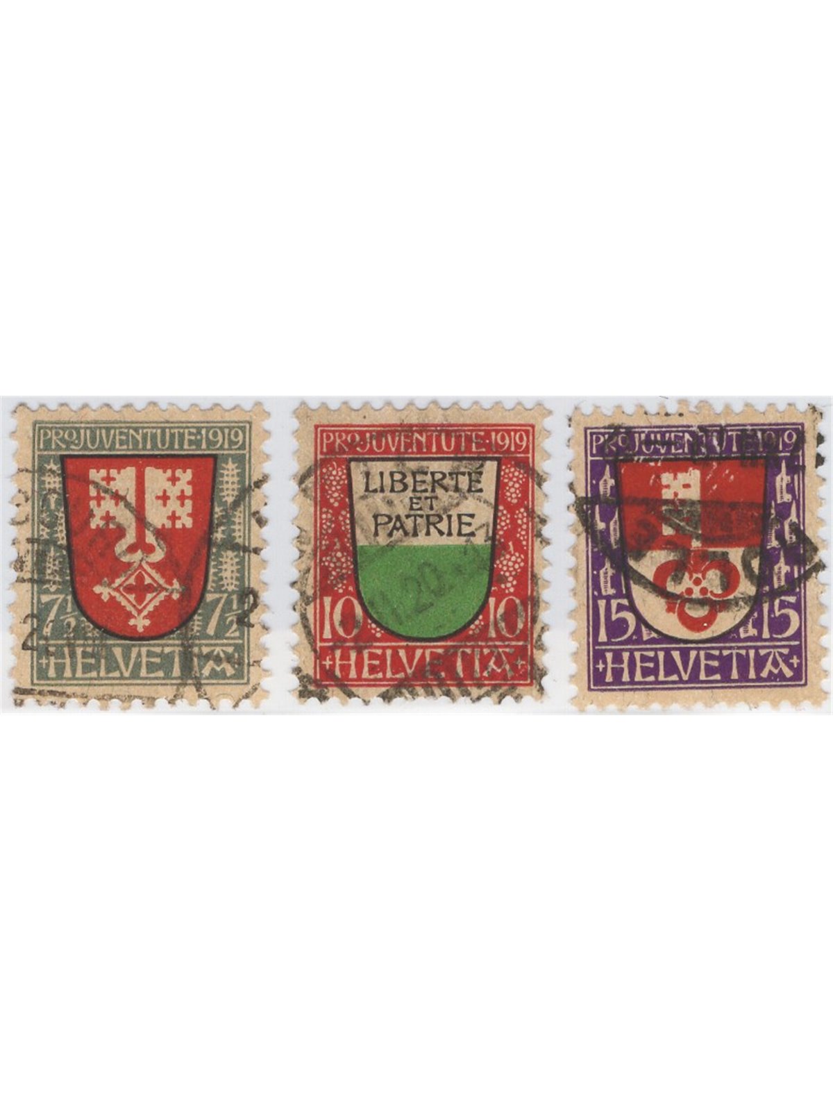 Svizzera 1919 Pro Juventute serie n° 173/75 Cat. € 48 (U)