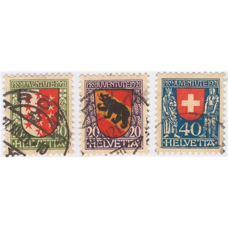 Svizzera 1921 Pro Juventute serie n° 185/87 Cat. € 80 (U)