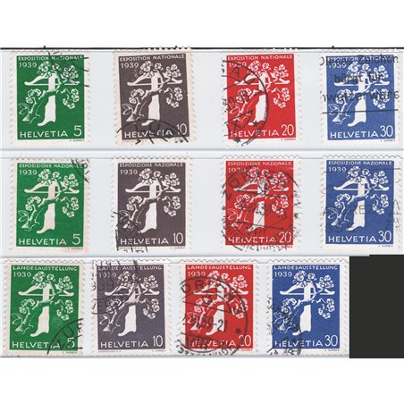 Switzerland 1939 Zurich National Exhibition series no. 329/40 Cat. €195 (U)