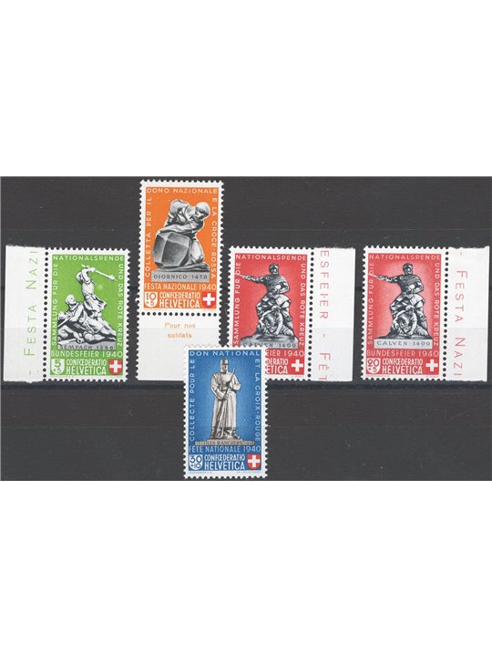Switzerland 1940 Pro Patria series no. 349/53 Cat. €35 (**)