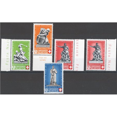 Svizzera 1940 Pro Patria serie n° 349/53 Cat. € 35 (**)