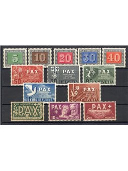 Svizzera 1945 Pace serie n° 405/17 Cert. Biondi Cat. € 580 (**)