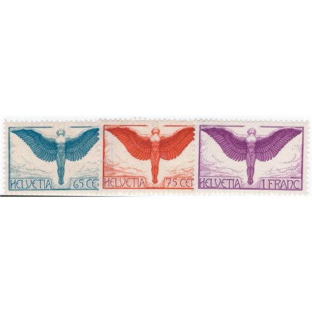 Svizzera 1924/36 P.A. Icaro in volo serie n° 10/12 Cat. € 67 (**)