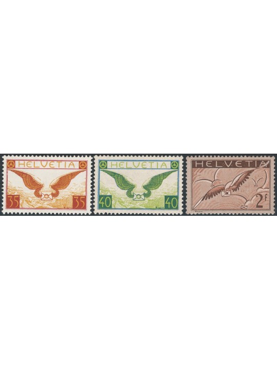 Svizzera 1929/30 P.A. Simboli di volo serie n° 13/15 Cat. € 130 (**)