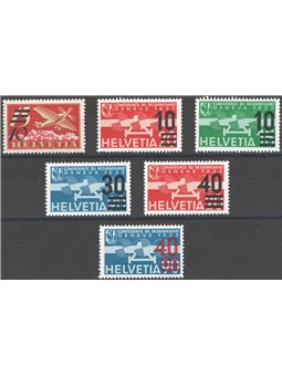 Svizzera 1935 P.A. soprast. serie n° 19/24 Cat. € 47 (**)