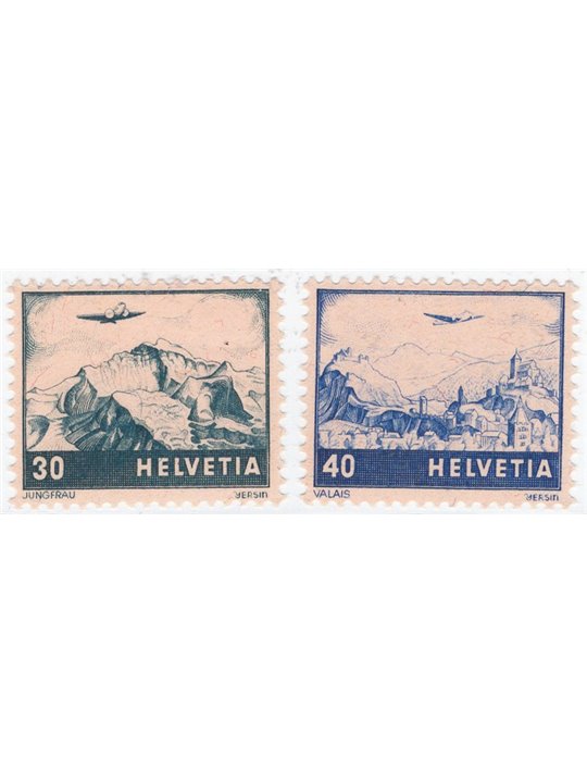 Svizzera 1948 P.A. Vedute valori complementari serie n° 42/43 Cat. € 80 (**)