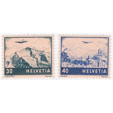 Svizzera 1948 P.A. Vedute valori complementari serie n° 42/43 Cat. € 80 (**)