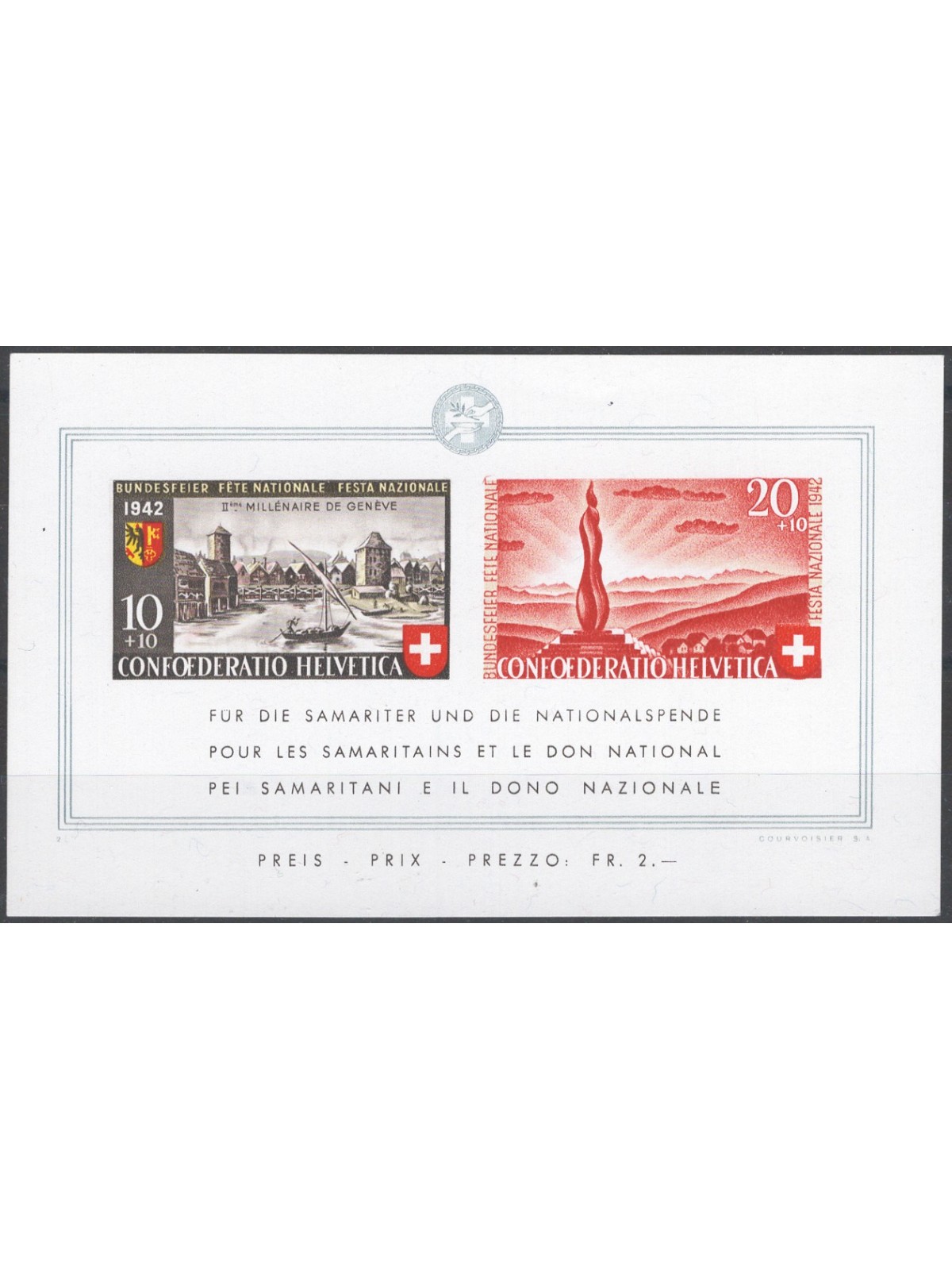 Svizzera 1942 BF Pro Patria n° 7 Cat. € 110 (**)