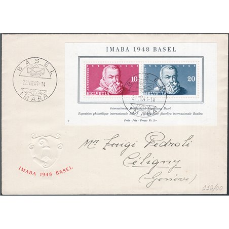 Svizzera 1948 BF Expo Imaba su lettera per Ginevra n° 13 Cat. € 240
