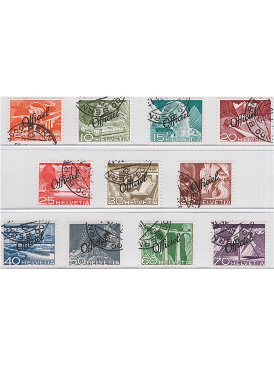 Svizzera 1950 Servizio paesaggi soprast. “Officiel” serie n° 285/95 Cat. € 140 (U)