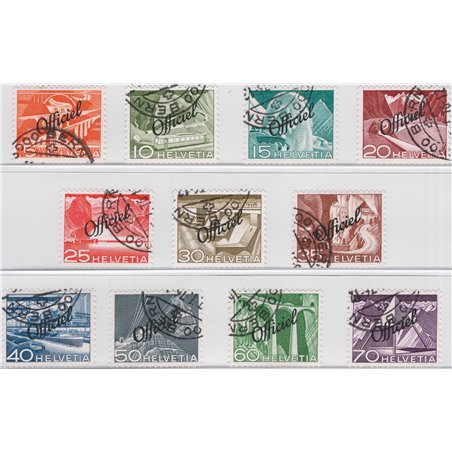 Svizzera 1950 Servizio paesaggi soprast. “Officiel” serie n° 285/95 Cat. € 140 (U)
