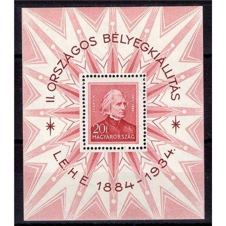 Hungary 1934 BF Liszt no. 1 Cat. €120 (*)