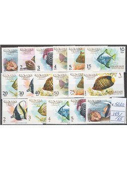 Arabia del Sud Est Sharjah 1966 Definitiva Pesci n° 149/65 Cat. € 50 (**) 
