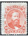 Brazil 1866 Emperor Pedro II 10 r. red on blue paper no. 23B. CiBaFil cert Cat. €525 (U)