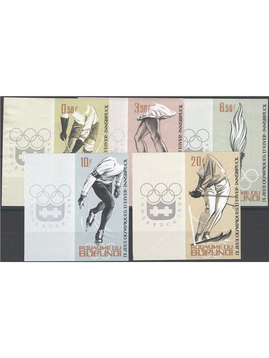 Burundi 1964 Innsbruck Olympics imperforated series no. 75/79 Cat. €90 (**)