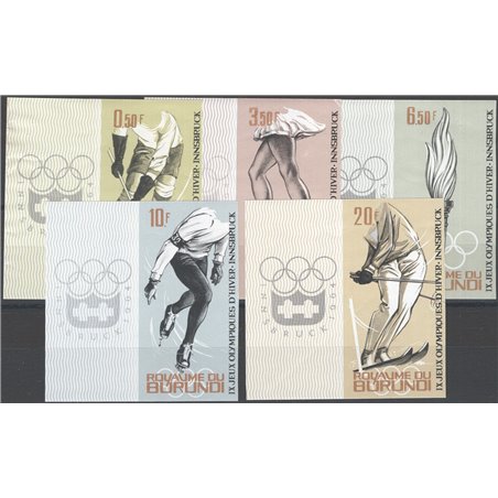 Burundi 1964 Innsbruck Olympics imperforated series no. 75/79 Cat. €90 (**)
