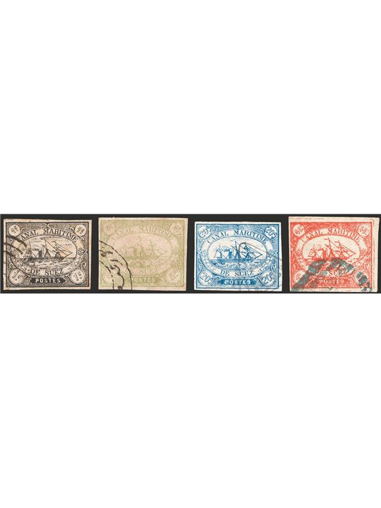 Egitto Canale di Suez 1868 Vascello serie n° 1/4 Cert. Apicella Cat. € 3.750 (U)