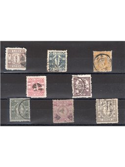Giappone 1874 Fior di ciliegio su carta spessa liscia serie n° 24/31 Cert. CiBaFil Cat. € 1.320 (U)