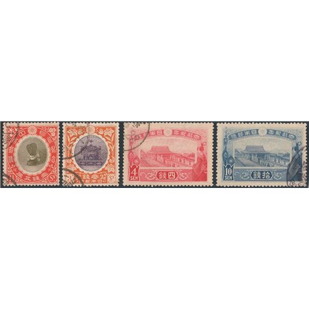 Giappone 1915 Incoronazione dell'Imperatore Yoshi Hito serie n° 145/48 Cat. € 65 (U)