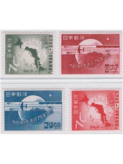 Giappone 1949 75° Anniv. dell'U.P.U. serie n° 429/32 Cat. € 55 (**)