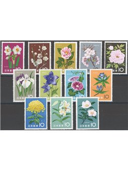 Japan 1961 Flowers series No. 664/75 Cat. €40 (**)