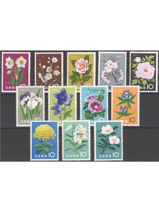 Japan 1961 Flowers series No. 664/75 Cat. €40 (**)