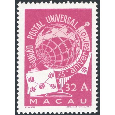 Macao 1949 75° Anniv. dell'U.P.U. n° 337 Cat. € 120 (**)