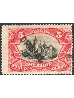 Messico 1900 Servizio 5 p. rosso carminio e nero soprast. “OFICIAL” n° 29 Cert. CiBaFil Cat. € 450 (*)