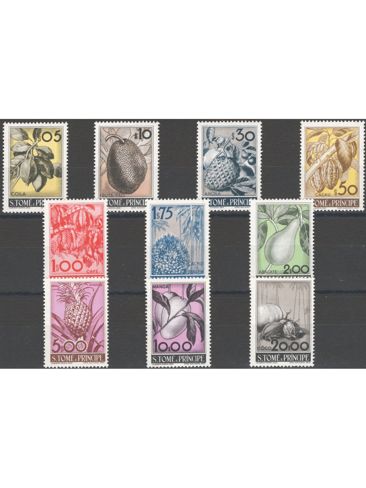 São Tomé and Príncipe 1948 Definitive fruit stamp series no. 344/53 Cat. €100 (*)