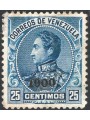 Venezuela 1900 Simon Bolivar 25 c. blu con soprast. nera “1900”  n° 74 Cat. € 600 (*)