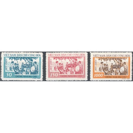 North Vietnam 1858 Illiteracy series no. 132/34 Cat. €45 (**)
