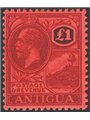Antigua 1921/22 Giorgio V 1 £ violetto e nero su rosso n° 55 Cert. CiBaFil Cat. € 600 (**)