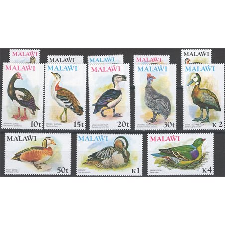 Malawi 1975 Definitiva uccelli serie n° 229/41 Cat. € 120 (**)