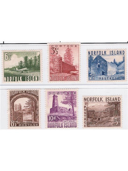 Norfolk 1954 Definitiva Elisabetta serie n° 13/18 Cat. € 70 (*)