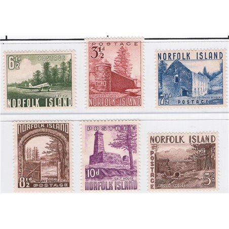 Norfolk 1954 Definitiva Elisabetta serie n° 13/18 Cat. € 70 (*)