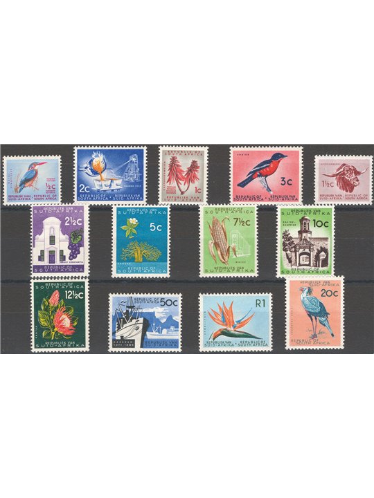 South Africa 1961/62 Definitive various subjects series no. 248/60 Cat. €85 (**)