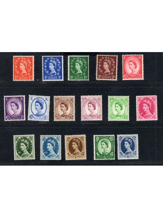 Great Britain 1952/54 Elizabeth series no. 262/78 Cat. €145 (**)