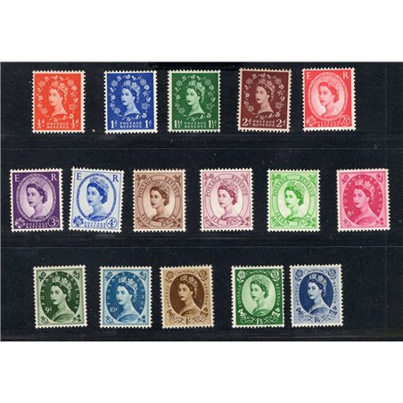 Great Britain 1952/54 Elizabeth series no. 262/78 Cat. €145 (**)