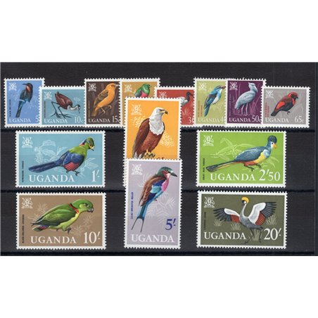 Uganda 1965 Definitive ‘Birds’ series no. 64/77 Cat. € 95 (**)
