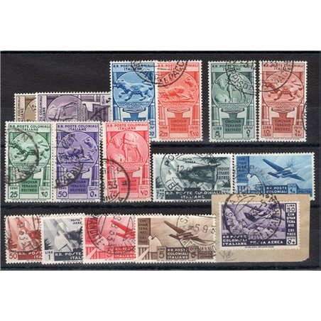 Colonie Italiane 1933 Cinquantenario Eritreo serie n° 23/31 con annulli originali in data Cert. CiBaFil Cat € 1.700 (U)