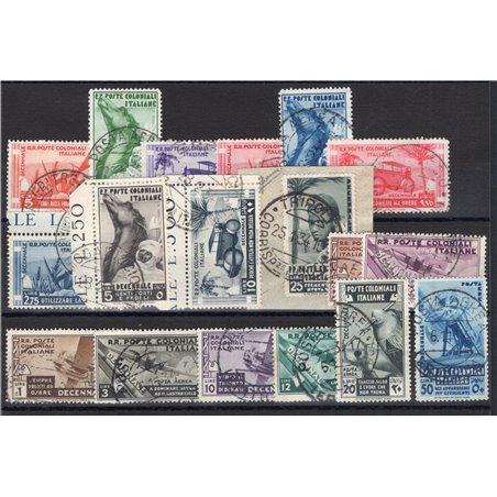 Colonie Italiane 1933 Decennale Marcia su Roma serie n° 32/41 + P.A. 22/29 Cert. CiBaFil Cat € 1.200 (U)