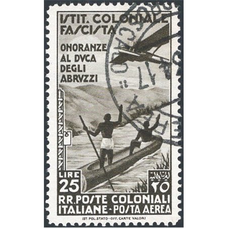 Italian Colonies 1934 P.A. Honours for the Duke of Abruzzi 25 £ black-brown No. 30 CiBaFil Cert. Cat. € 325 (U)