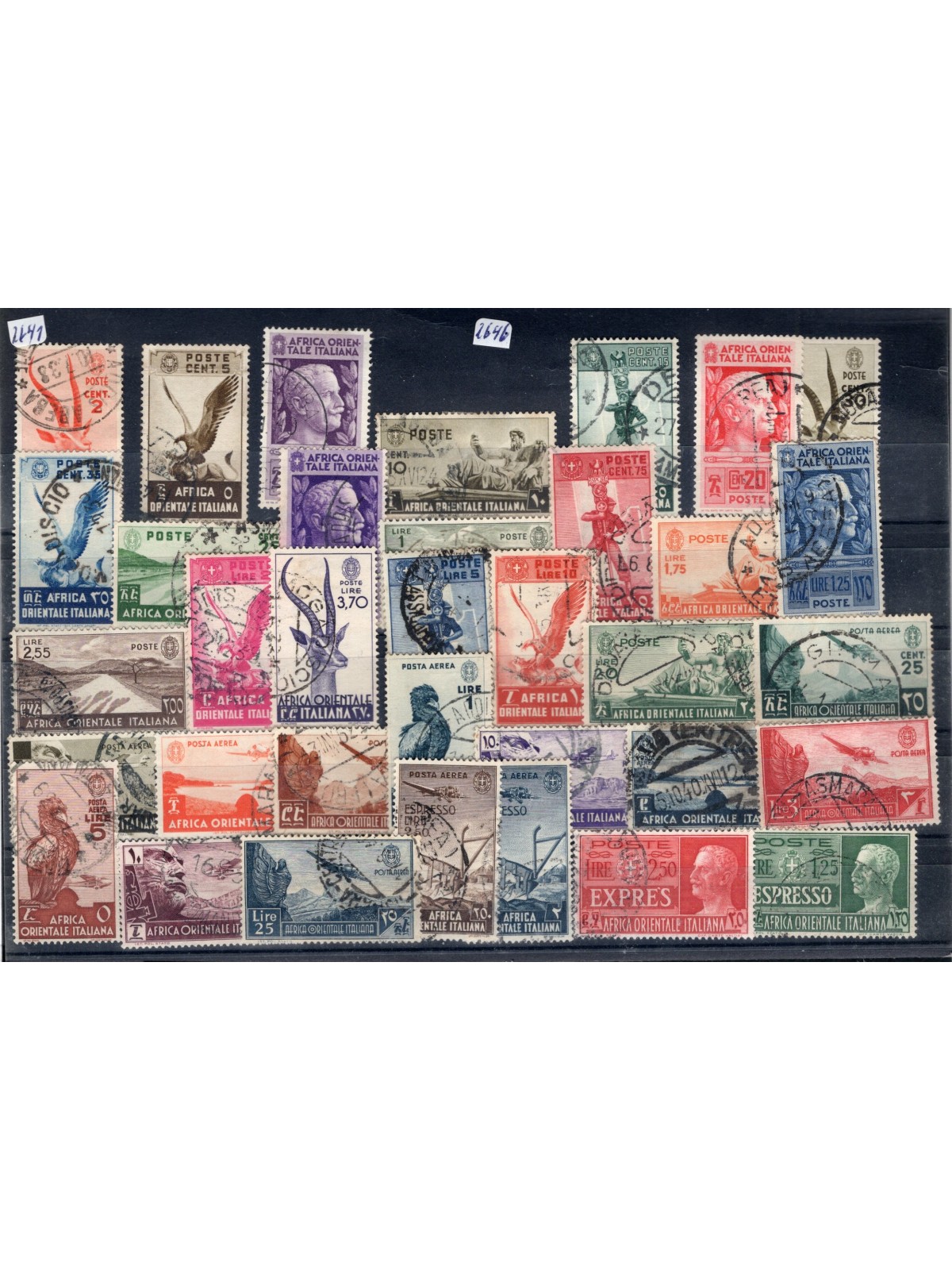 A.O.I. 1938 Soggetti vari serie n° 1/20 + P.A. 1/13 + Ex 1/2 Cert. Biondi Cat. € 700 (U)