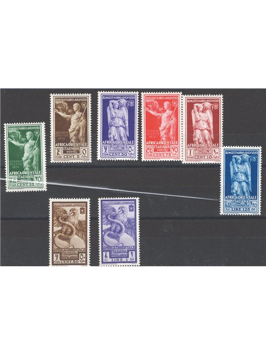 A.O.I. 1938 Bimillenario Augusteo serie n° 21/26 + P.A. 14/15 Cat. € 45 (**)