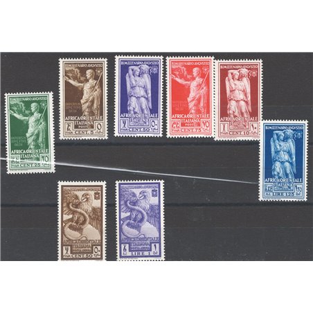 A.O.I. 1938 Bimillenario Augusteo serie n° 21/26 + P.A. 14/15 Cat. € 45 (**)