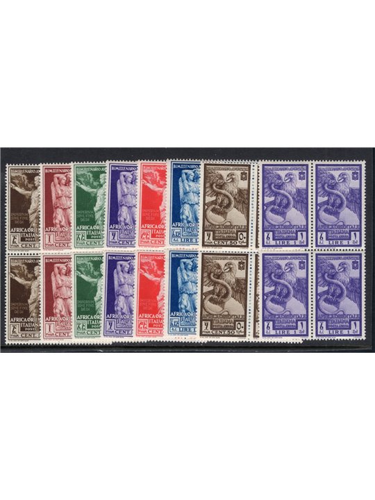 A.O.I. 1938 Augustus’s Bimillennium series no. 21/26 + P.A. 14/15 in a block of four Cat. €180++ (**)