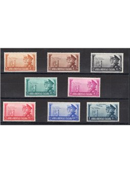 A.O.I. 1941 Fratellanza italo tedesca serie n° 34/40 + P.A. 21 Cat. € 180 (**) (f)