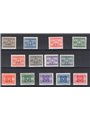 A.O.I. 1939/40 Overprinted tax stamps unissued series no. 1/13. Signed ED. Biondi Cert. Cat. €650 (**)